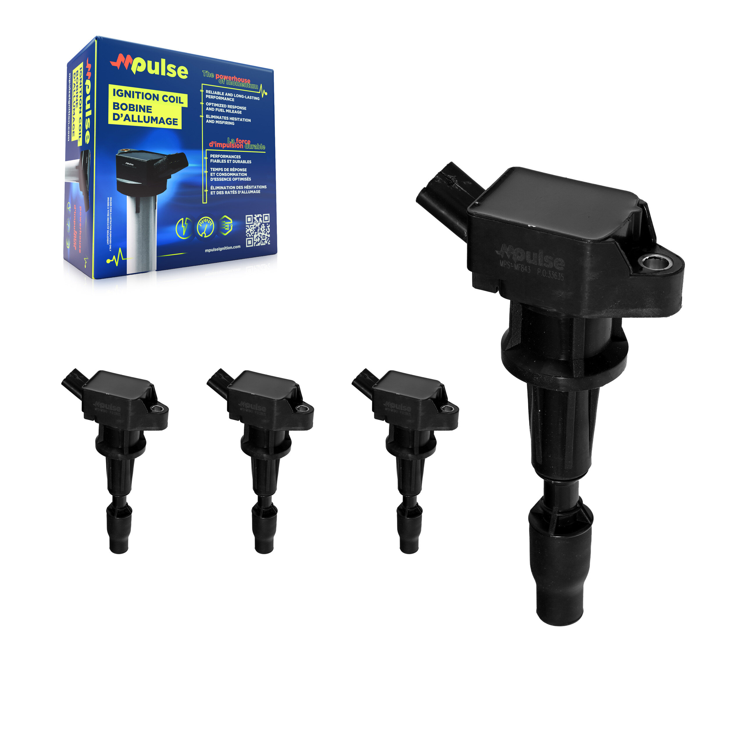 Ignition Coil (4 Pack) For 2017-2020 Hyundai Ioniq Kia Niro KMP-100497
