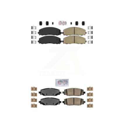 Front Rear Ceramic Disc Brake Pads Kit For Jeep Wrangler KNF-100030