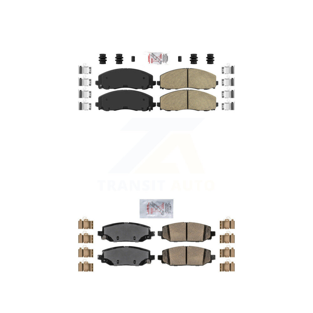 Front Rear Ceramic Disc Brake Pads Kit For Jeep Wrangler KNF-100030