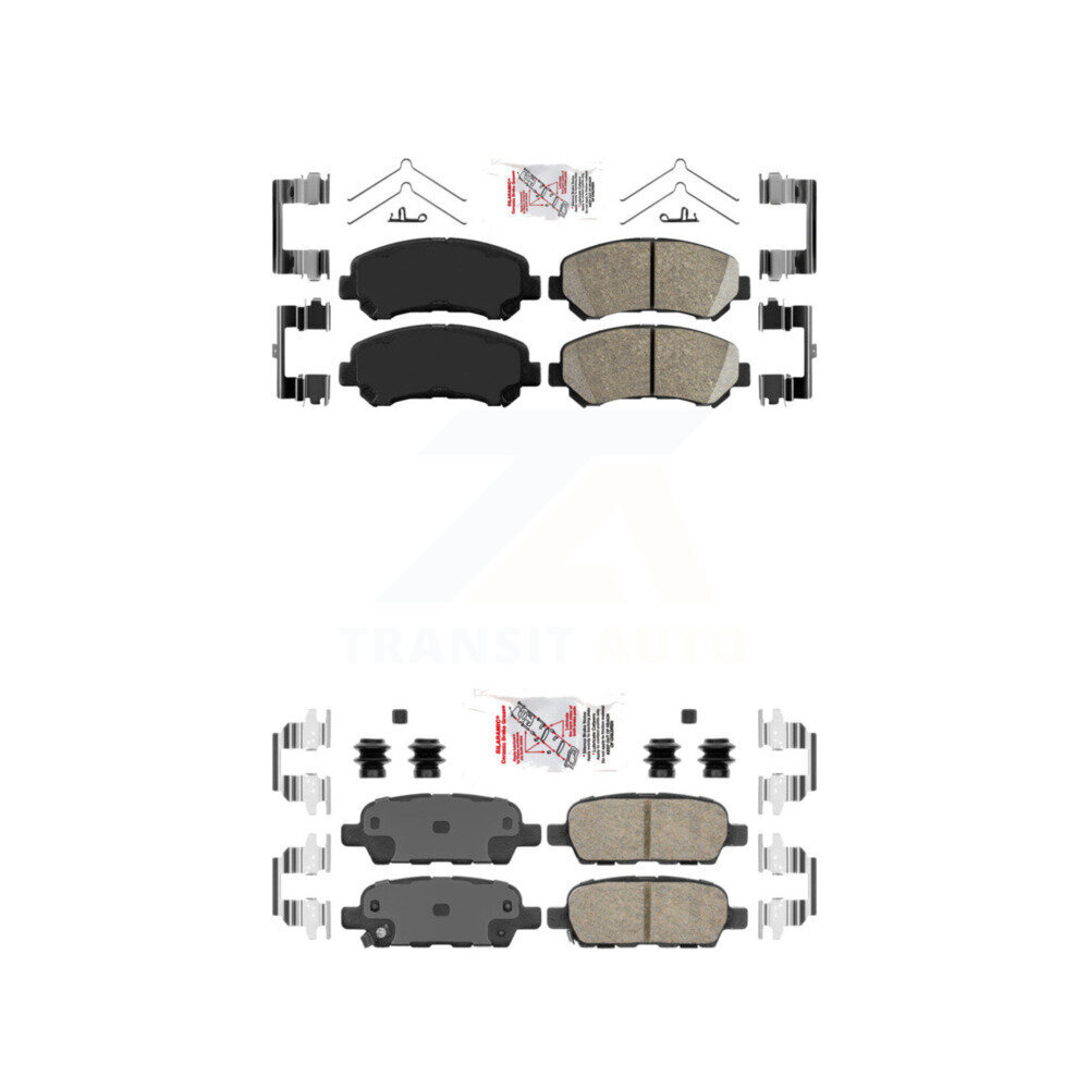 Front Rear Ceramic Disc Brake Pads Kit For 2007-2012 Nissan Sentra SE-R Spec V KNF-100035