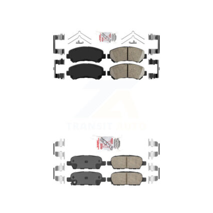 Front Rear Ceramic Disc Brake Pads Kit For 2007-2012 Nissan Sentra SE-R Spec V KNF-100036