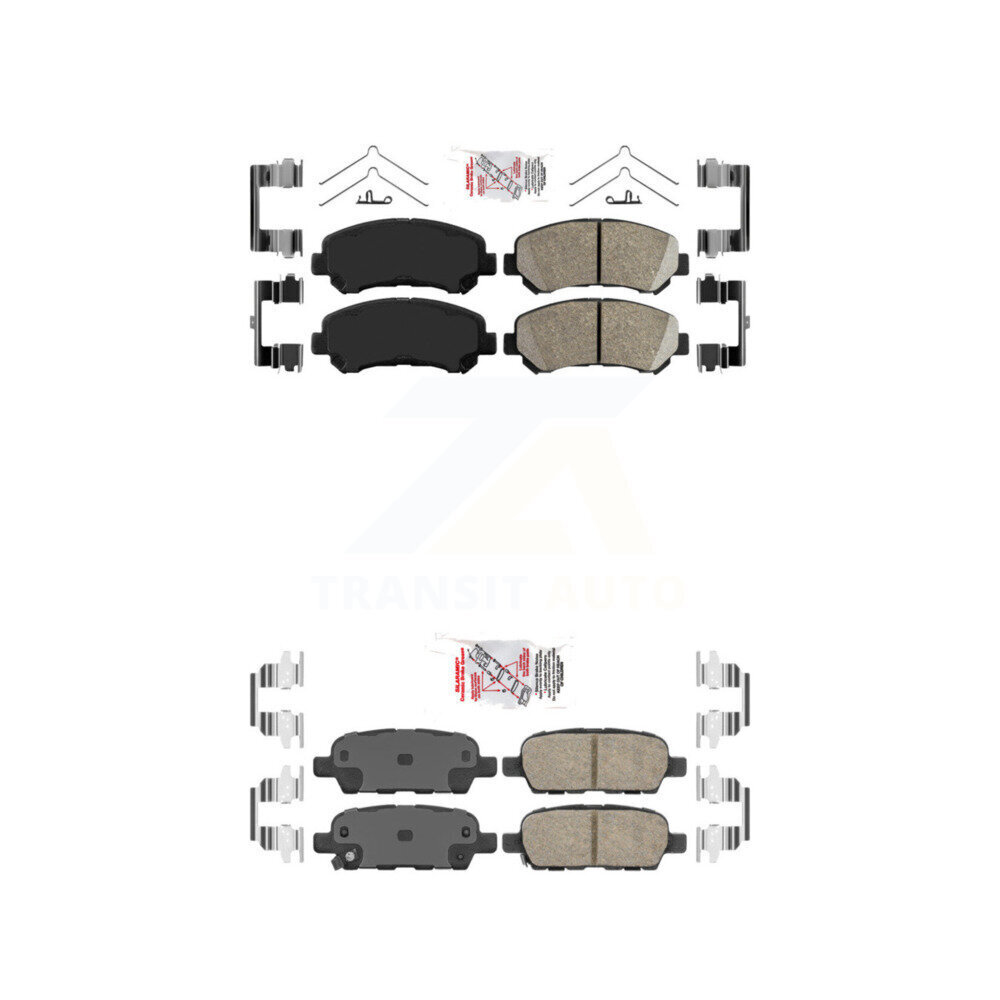 Front Rear Ceramic Disc Brake Pads Kit For 2007-2012 Nissan Sentra SE-R Spec V KNF-100036