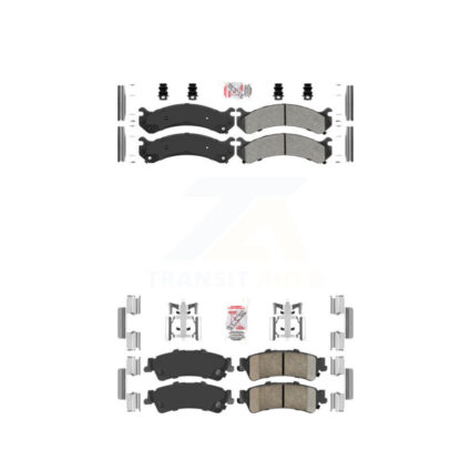 Front Semi-Metallic Rear Ceramic Disc Brake Pads Kit For Cadillac DTS DeVille GMC Sierra KNF-100057
