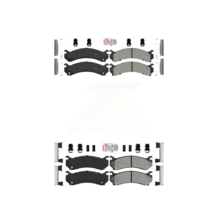 Front Rear Semi-Metallic Disc Brake Pads Kit For Chevrolet GMC Sierra 2500 HD Silverado KNF-100064