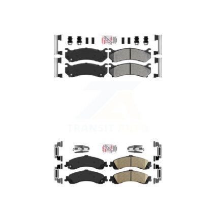Front Semi-Metallic Rear Ceramic Disc Brake Pads Kit For Chevrolet GMC Silverado 1500 XL KNF-100091