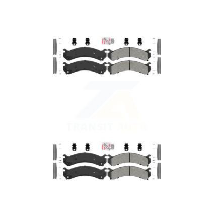Front Rear Semi-Metallic Disc Brake Pads Kit For Chevrolet GMC Silverado 3500 Sierra HD KNF-100096
