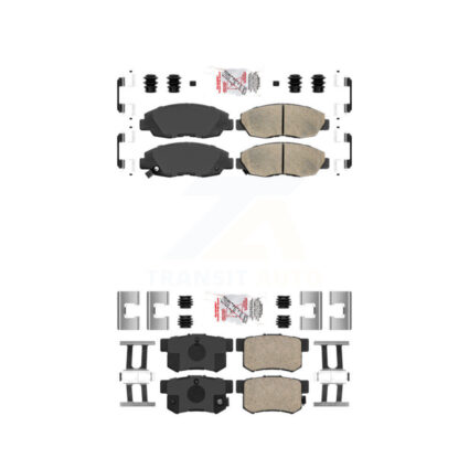 Front Rear Ceramic Disc Brake Pads Kit For Honda Civic Accord Acura EL KNF-100101
