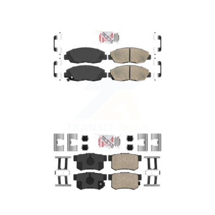 Front Rear Ceramic Disc Brake Pads Kit For Honda Civic Accord Acura EL KNF-100103