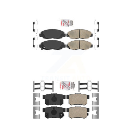 Front Rear Ceramic Disc Brake Pads Kit For Honda Civic Accord Acura EL KNF-100104