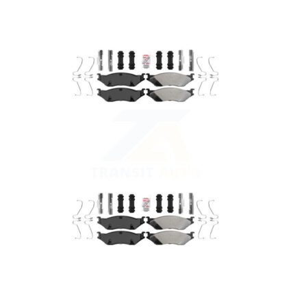 Front Rear Semi-Metallic Disc Brake Pads Kit For Ford F-450 Super Duty F-550 TerraStar IC KNF-100134
