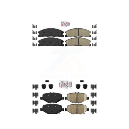 Front Ceramic Rear Semi-Metallic Disc Brake Pads Kit For Ford Explorer Flex Taurus Police KNF-100147