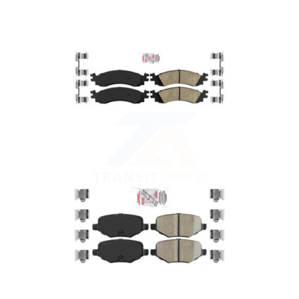 Front Rear Ceramic Disc Brake Pads Kit For 2010-2012 Ford Taurus SHO KNF-100160