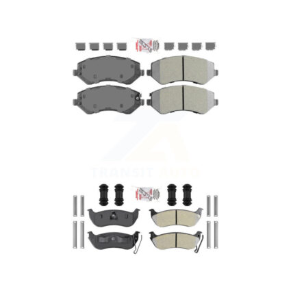 Front Rear Semi-Metallic Disc Brake Pads Kit For 2003-2007 Jeep Liberty KNF-100207