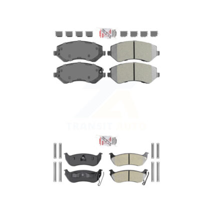 Front Rear Semi-Metallic Disc Brake Pads Kit For 2003-2007 Jeep Liberty KNF-100208