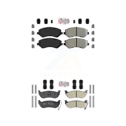 Front Rear Semi-Metallic Disc Brake Pads Kit For 2003-2007 Jeep Liberty KNF-100209