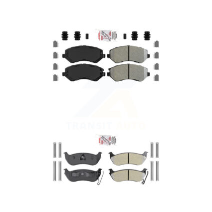 Front Rear Semi-Metallic Disc Brake Pads Kit For 2003-2007 Jeep Liberty KNF-100210