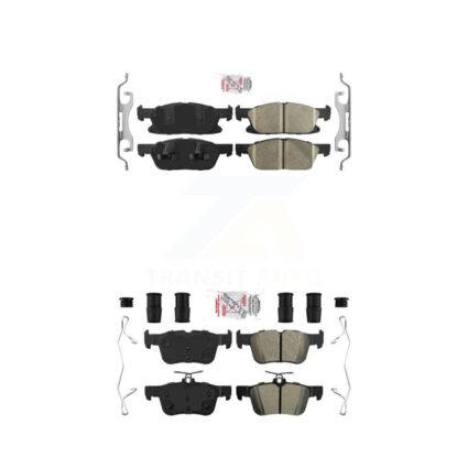 Front Ceramic Rear Semi-Metallic Disc Brake Pads Kit For Ford Edge Lincoln Nautilus MKX KNF-100238