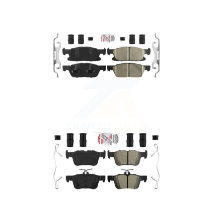 Front Ceramic Rear Semi-Metallic Disc Brake Pads Kit For Ford Edge Lincoln Nautilus MKX KNF-100240