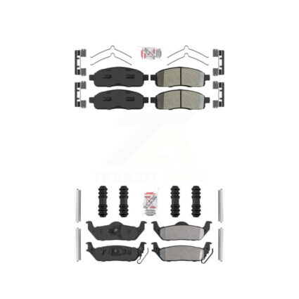 Front Rear Semi-Metallic Disc Brake Pads Kit For Ford F-150 Lincoln Mark LT KNF-100241