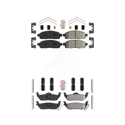 Front Rear Semi-Metallic Disc Brake Pads Kit For Ford F-150 Lincoln Mark LT KNF-100243
