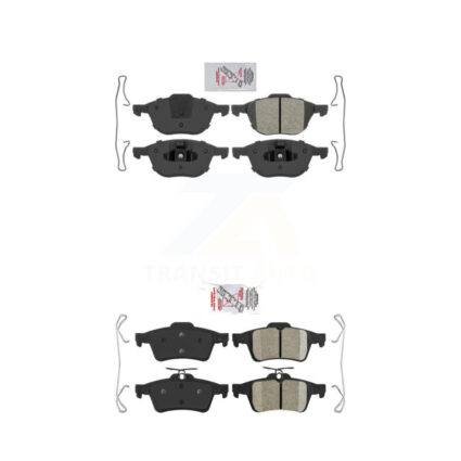 Front Semi-Metallic Rear Ceramic Disc Brake Pads Kit For Ford Mazda 3 Escape Focus 5 S40 KNF-100265