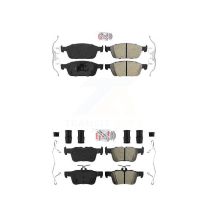 Front Ceramic Rear Semi-Metallic Disc Brake Pads Kit For Ford Escape Lincoln MKC KNF-100285