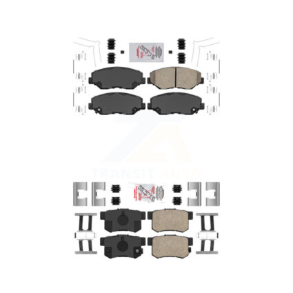 Front Rear Ceramic Disc Brake Pads Kit For Honda Civic Acura ILX KNF-100302