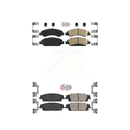 Front Rear Ceramic Disc Brake Pads Kit For GMC Chevrolet Sierra 1500 Silverado Tahoe XL KNF-100378