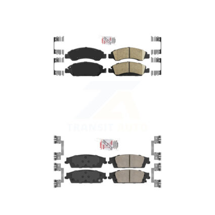 Front Rear Ceramic Disc Brake Pads Kit For GMC Chevrolet Sierra 1500 Silverado Tahoe XL KNF-100379