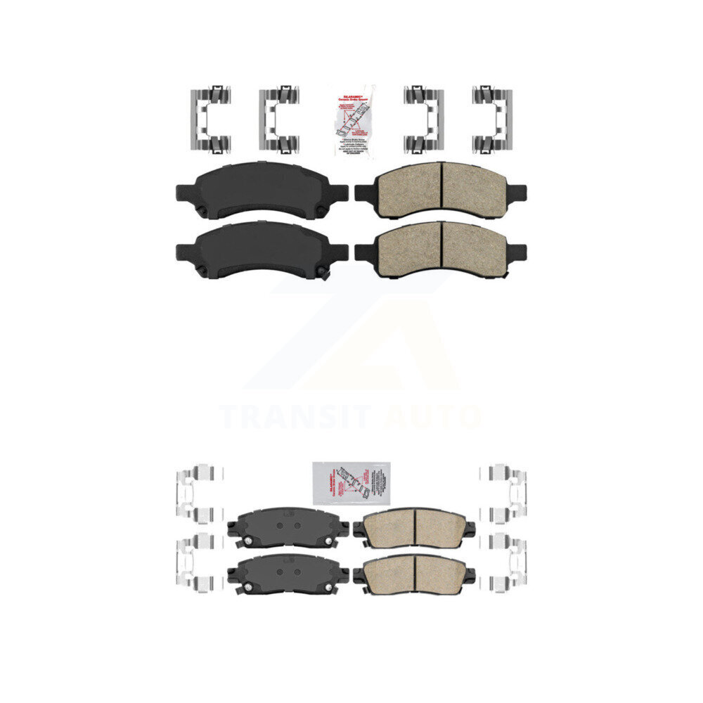 Front Rear Ceramic Disc Brake Pads Kit For Chevrolet Trailblazer GMC Envoy XL EXT Buick KNF-100394