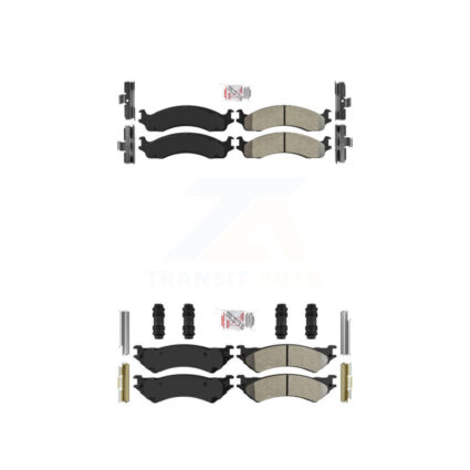 Front Rear Semi-Metallic Disc Brake Pads Kit For Ford E-350 Super Duty E-250 Econoline KNF-100456