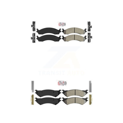 Front Rear Semi-Metallic Disc Brake Pads Kit For Ford E-350 Super Duty E-250 Econoline KNF-100457