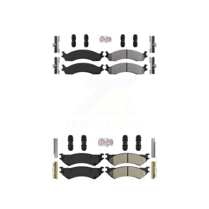 Front Rear Semi-Metallic Disc Brake Pads Kit For Ford E-350 Super Duty E-250 Econoline KNF-100458