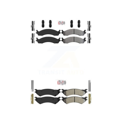 Front Rear Semi-Metallic Disc Brake Pads Kit For Ford E-350 Super Duty E-250 Econoline KNF-100459