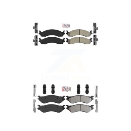 Front Rear Semi-Metallic Disc Brake Pads Kit For 2001-2002 Dodge Ram 2500 3500 KNF-100462