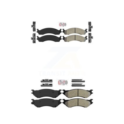 Front Rear Semi-Metallic Disc Brake Pads Kit For 2001-2002 Dodge Ram 2500 3500 KNF-100463