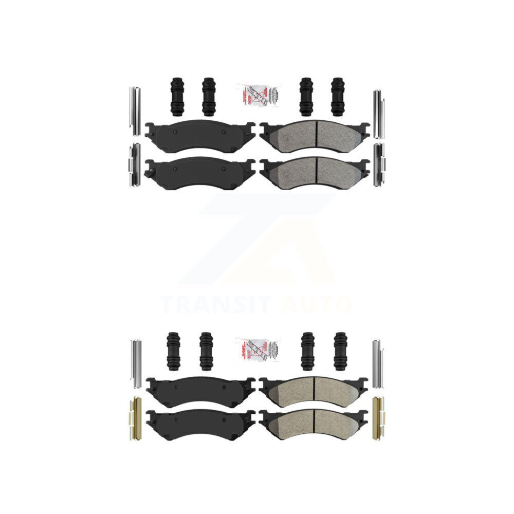 Front Rear Semi-Metallic Disc Brake Pads Kit For 04 Ford F-150 Heritage With 8 Lug Wheels KNF-100475