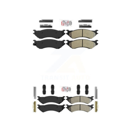 Front Rear Semi-Metallic Disc Brake Pads Kit For 04 Ford F-150 Heritage With 8 Lug Wheels KNF-100477