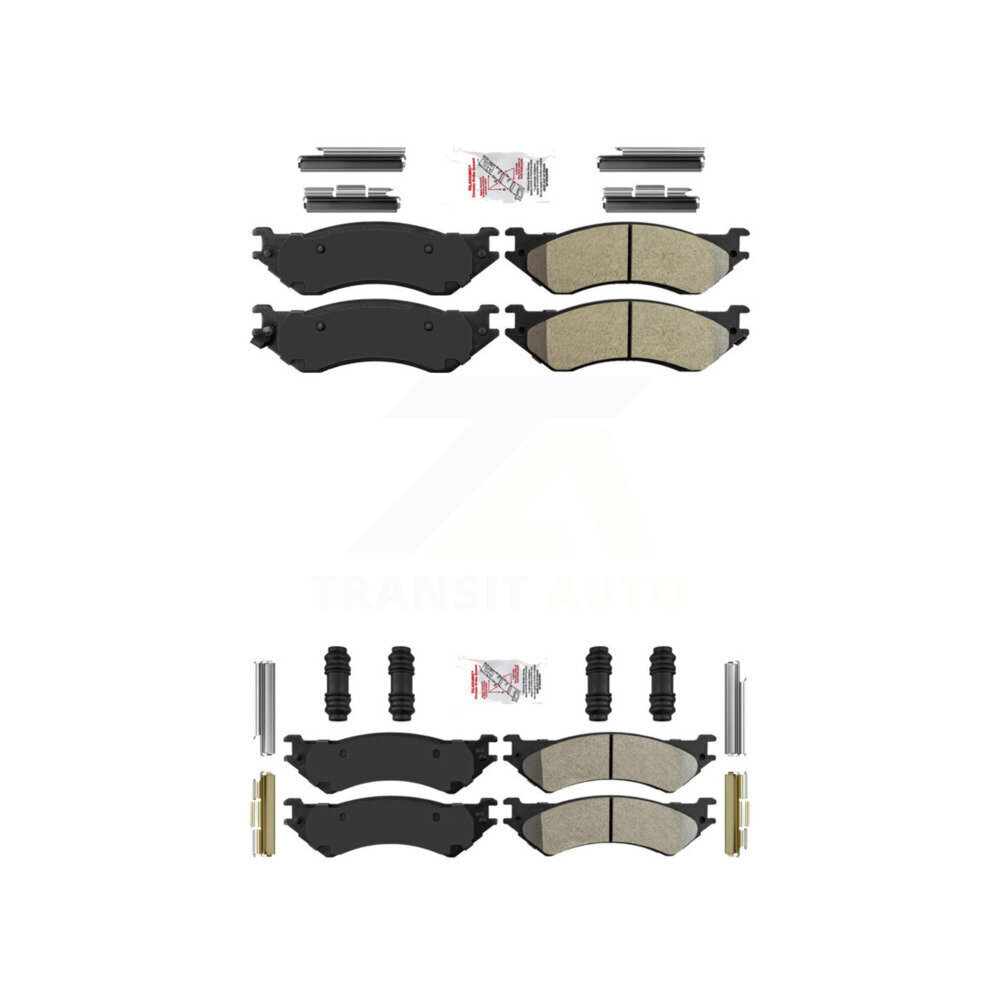 Front Rear Semi-Metallic Disc Brake Pads Kit For 04 Ford F-150 Heritage With 8 Lug Wheels KNF-100477