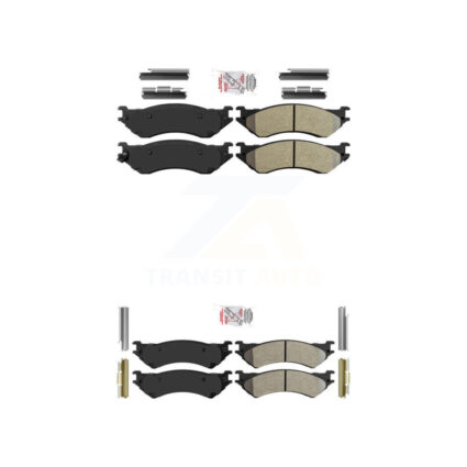 Front Rear Semi-Metallic Disc Brake Pads Kit For 04 Ford F-150 Heritage With 8 Lug Wheels KNF-100478
