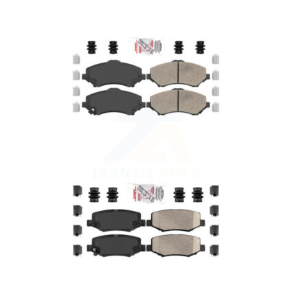 Front Rear Ceramic Disc Brake Pads Kit For Jeep Wrangler Liberty JK Dodge Nitro KNF-100532