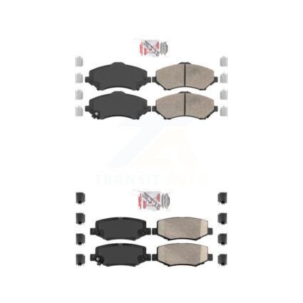Front Rear Ceramic Disc Brake Pads Kit For Jeep Wrangler Liberty JK Dodge Nitro KNF-100533