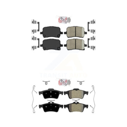 Front Ceramic Rear Semi-Metallic Disc Brake Pads Kit For Pontiac Solstice Saturn Sky KNF-100557