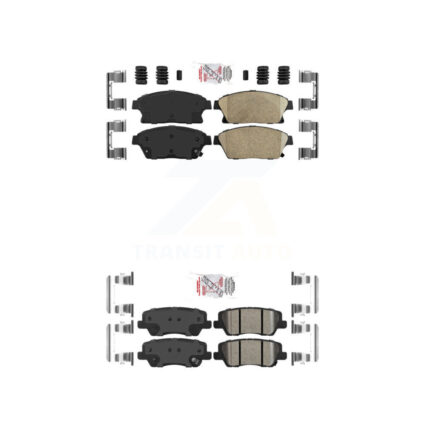 Front Rear Ceramic Disc Brake Pads Kit For Cadillac ATS With 300mm Diameter Rotor KNF-100570