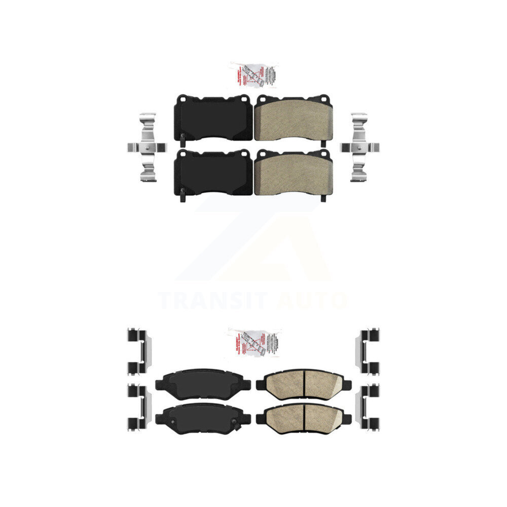 Front Semi-Metallic Rear Ceramic Disc Brake Pads Kit For Cadillac CTS KNF-100582