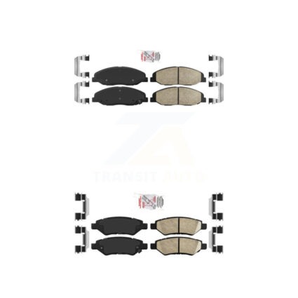Front Rear Ceramic Disc Brake Pads Kit For Cadillac CTS Without Heavy Duty Brakes KNF-100587