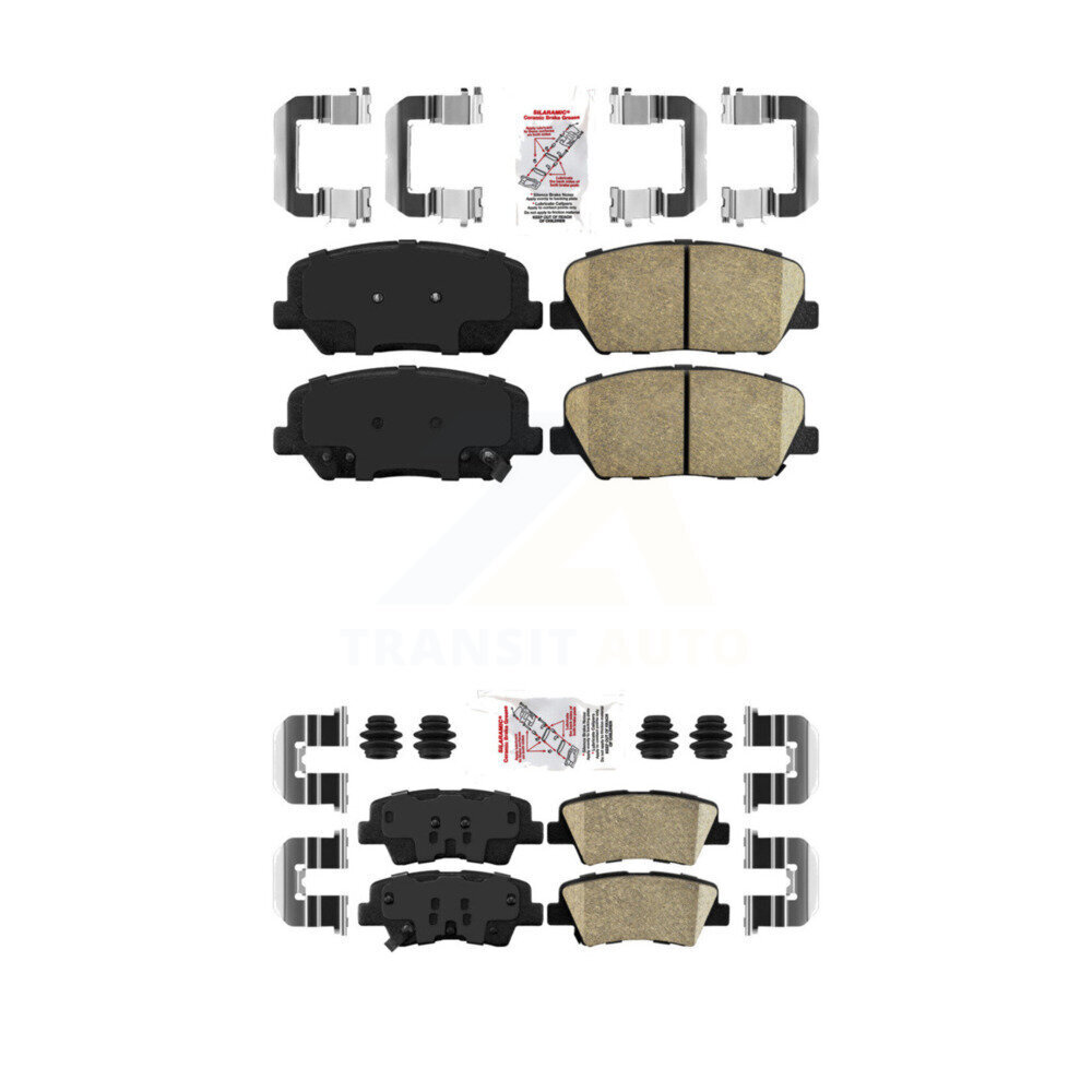 Front Rear Ceramic Disc Brake Pads Kit For 2013-2015 Kia Optima Hyundai Veloster KNF-100633