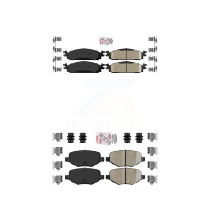 Front Rear Ceramic Disc Brake Pads Kit For 2009-2010 Lincoln MKS KNF-100636