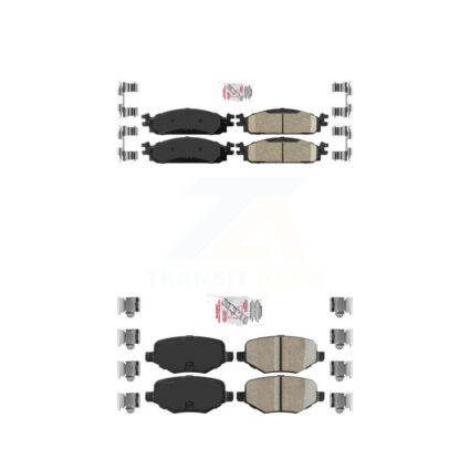 Front Rear Ceramic Disc Brake Pads Kit For 2009-2010 Lincoln MKS KNF-100637