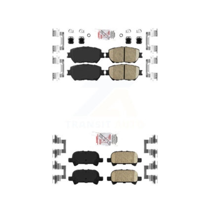Front Rear Ceramic Disc Brake Pads Kit For Toyota Camry Vehicles Manufactured In USA KNF-100652